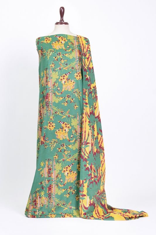 3 Pc Printed Lawn Suit With Printed Lawn Dupatta