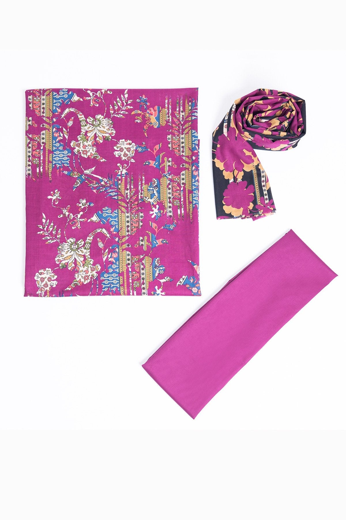 Alkaram - 3 Pc Printed Lawn Suit With Printed Lawn Dupatta