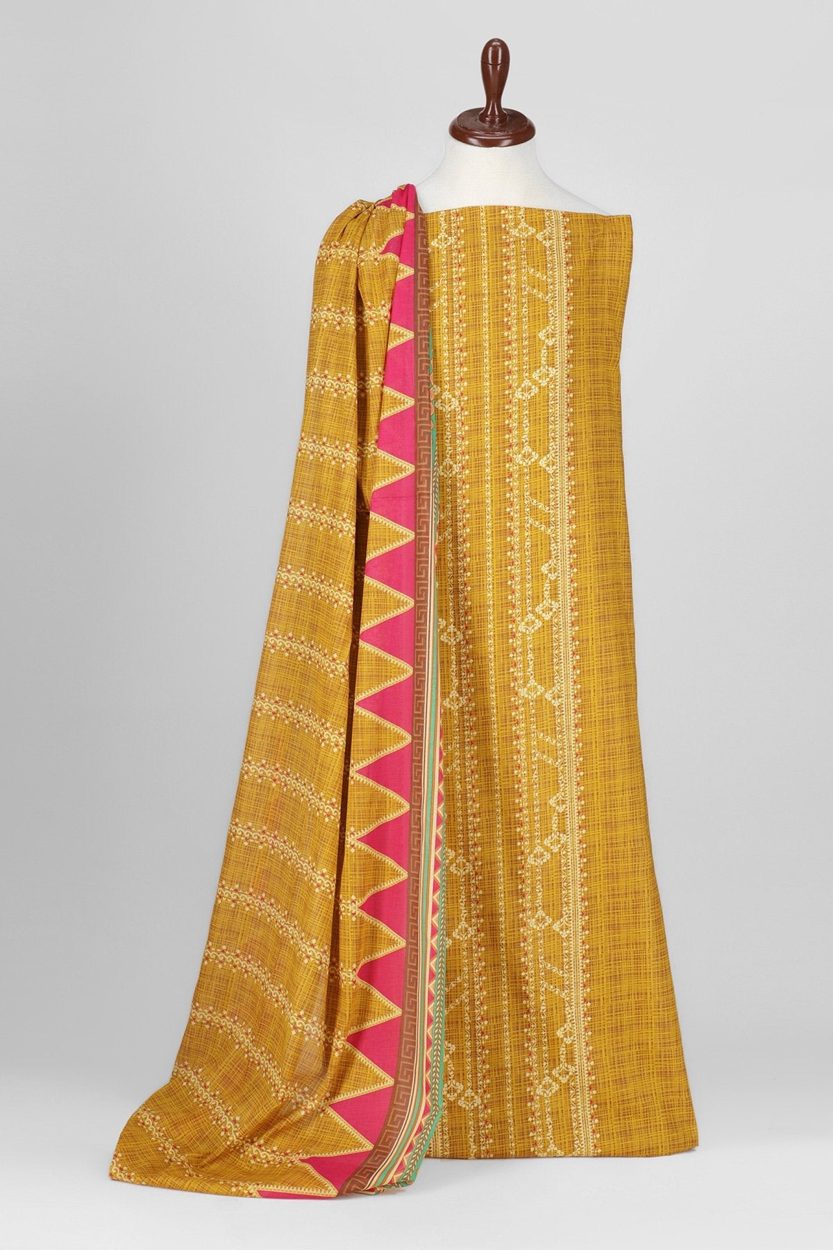 Alkaram - 3 Pc Printed Lawn Suit With Printed Lawn Dupatta