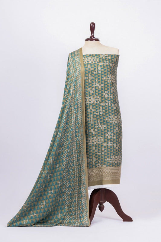 3 Pc Printed Twill Viscose Suit With Twill Viscose Dupatta