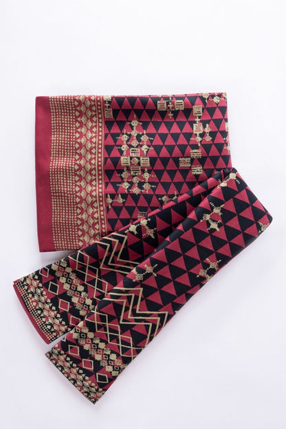 Alkaram - 3 Pc Printed Twill Viscose Suit With Twill Viscose Dupatta
