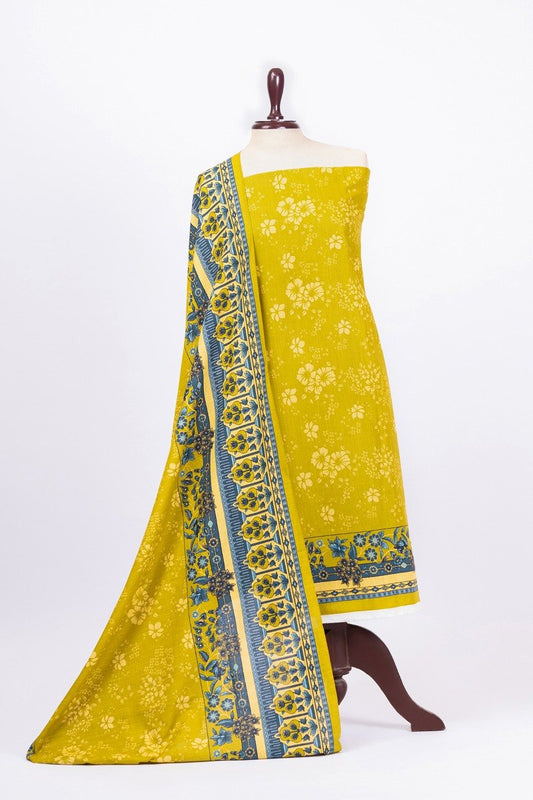 3 Pc Printed Khaddar Suit With Printed Khaddar Dupatta