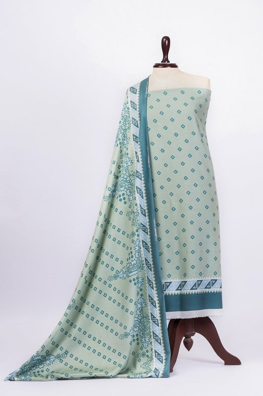 3 Pc Printed Cotail Viscose Suit With Cotail Viscose Dupatta