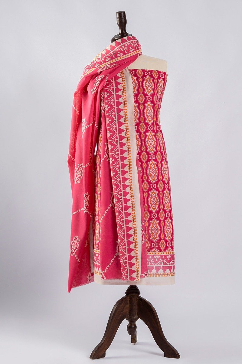 3 Pc Printed Lawn Suit With Printed Lawn Dupatta