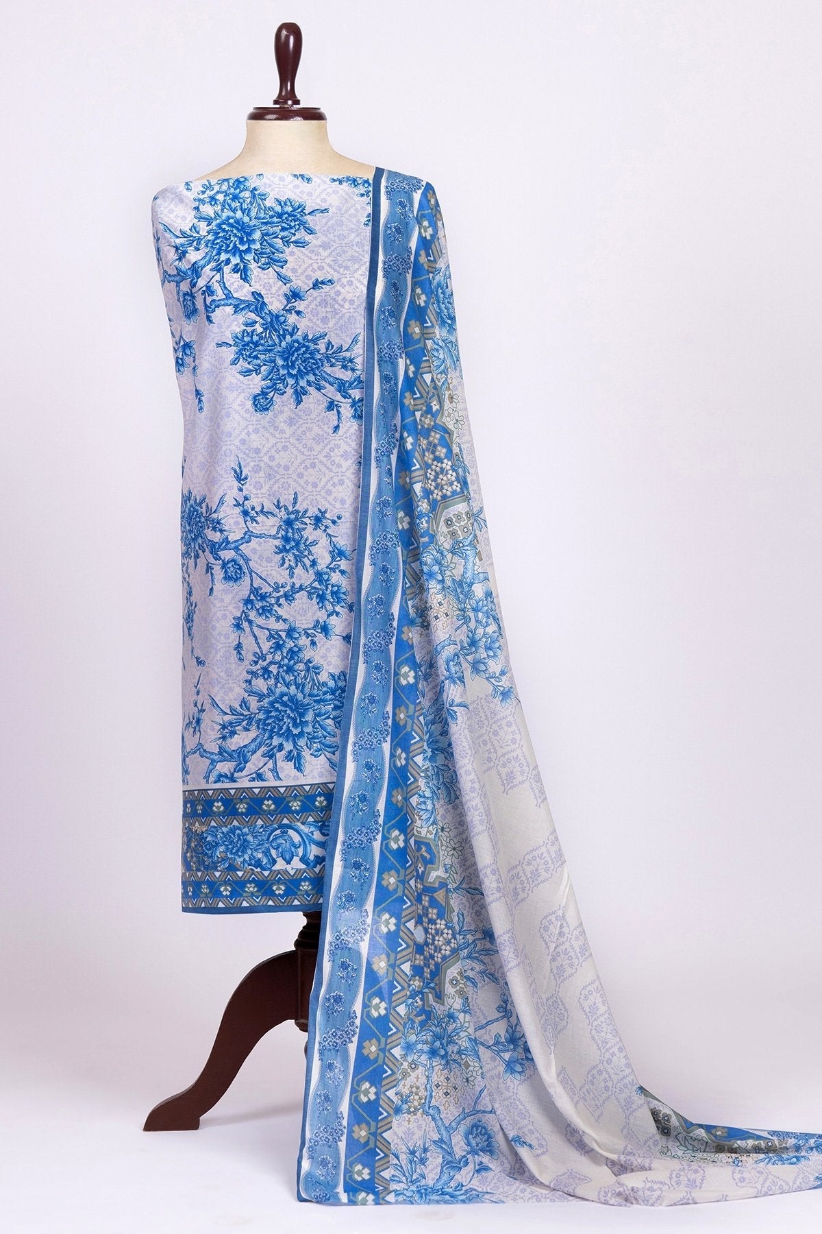 3 Pc Printed Lawn Suit With Printed Lawn Dupatta