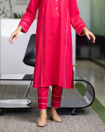 Eraj Hussain - Bright Pink Gotta Lace Trouser