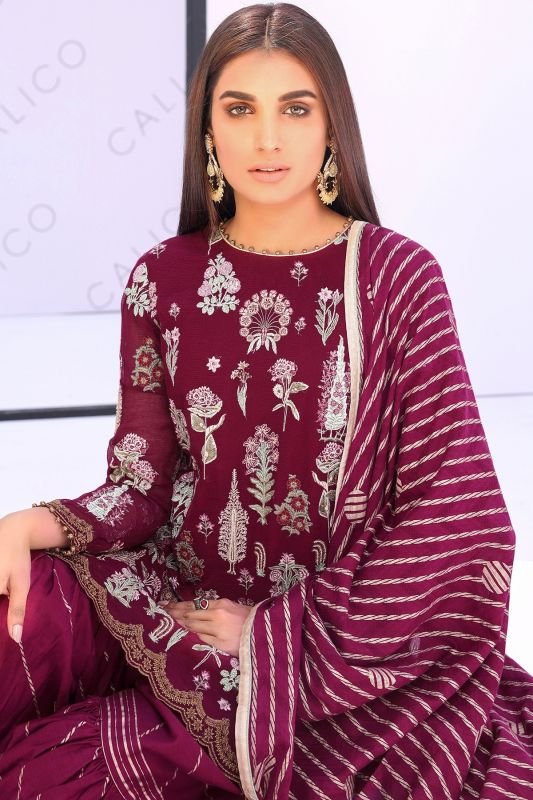 3 Pc Cotton Net Formal Suit