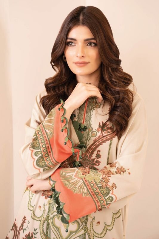 Two Piece Printed Twill Suit With Twill Viscose Trouser