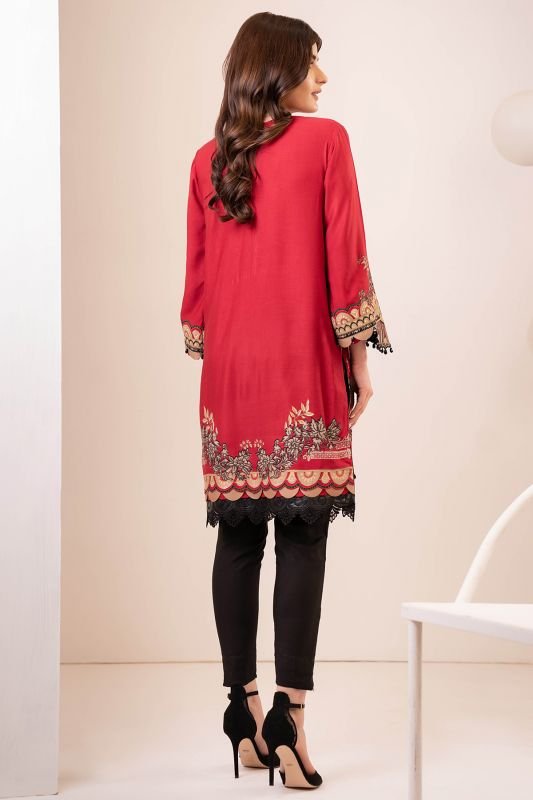 Two Piece Printed Twill Suit With Twill Viscose Trouser
