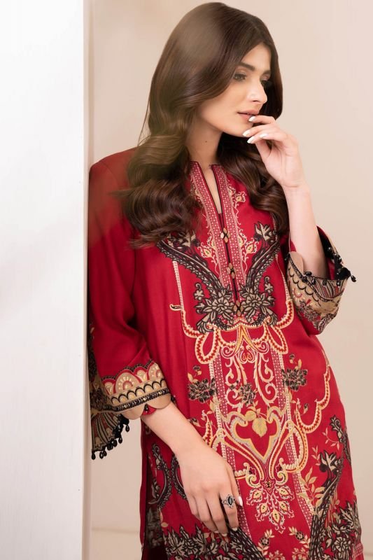 Two Piece Printed Twill Suit With Twill Viscose Trouser