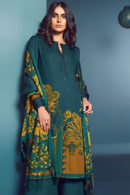 Three Piece Printed Khaddar Suit With Printed Shawl
