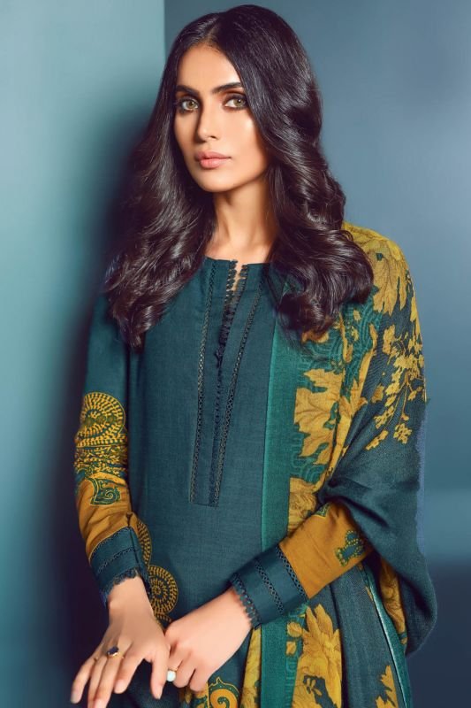 Three Piece Printed Khaddar Suit With Printed Shawl