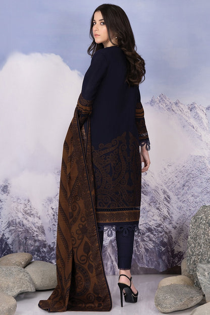 Alkaram - 3 Pc Printed Khaddar Suit With Khaddar Dupatta