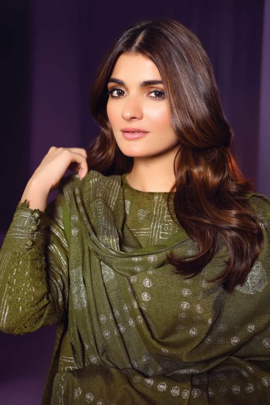 Three Piece Printed Karandi Suit With Printed Karandi Dupatta