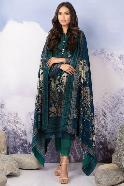 3 Pc Printed Twill Viscose Suit With Twill Viscose Dupatta