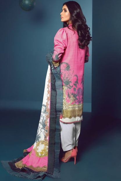 Three Piece Printed Cotail Suit With Printed Cotail Viscose Dupatta
