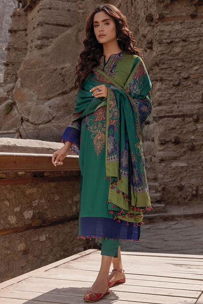 Alkaram - 3 Pc Printed Twill Viscose Suit With Twill Viscose Dupatta