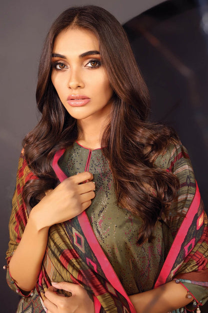 Alkaram - 3 Pc Printed Lawn Suit With Printed Dupatta