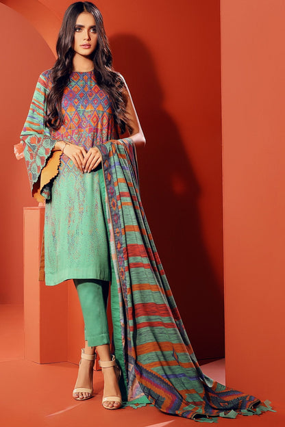 Alkaram - 3 Pc Printed Lawn Suit With Printed Dupatta