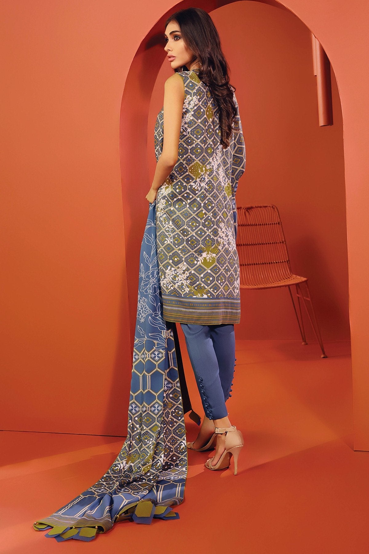 Alkaram - 3 Pc Printed Lawn Suit With Printed Dupatta
