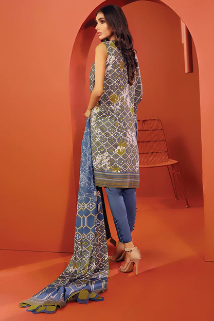 Alkaram - 3 Pc Printed Lawn Suit With Printed Dupatta
