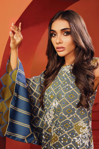 Alkaram - 3 Pc Printed Lawn Suit With Printed Dupatta