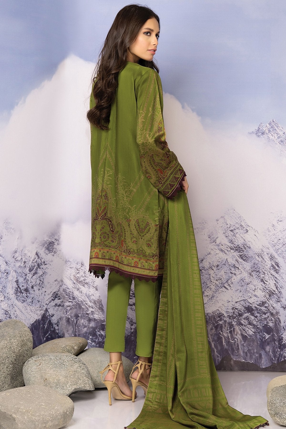 Alkaram - 3 Pc Printed Viscose Suit With Viscose Dupatta