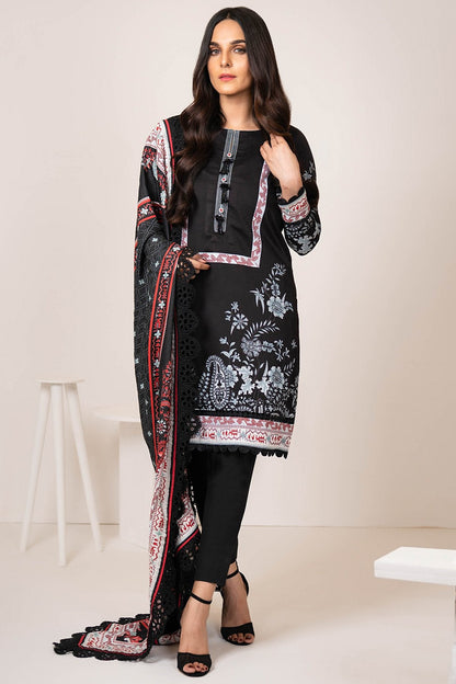 Alkaram - 3 Pc Printed Lawn Suit With Printed Dupatta