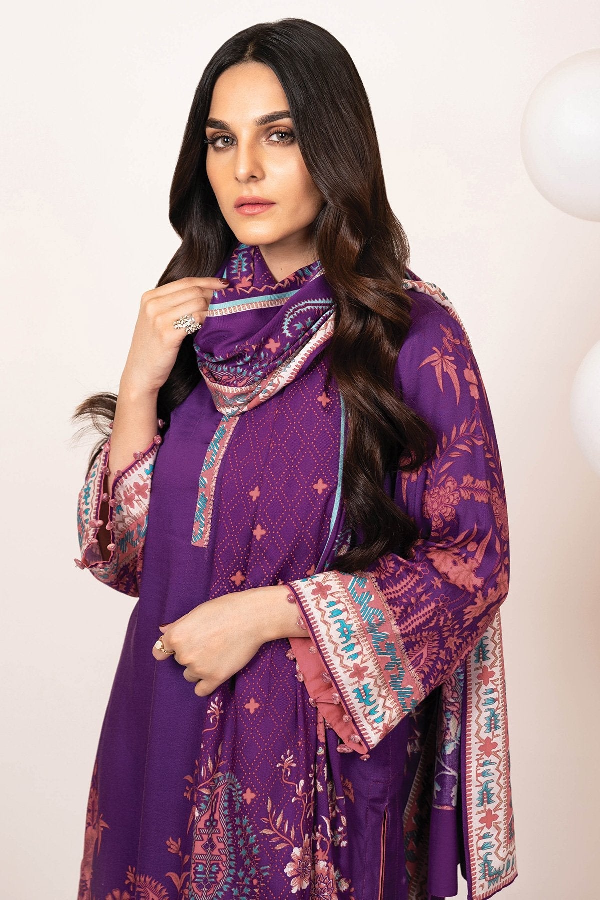 Alkaram - Three Piece Printed Twill Suit With Printed Twill Viscose Dupatta