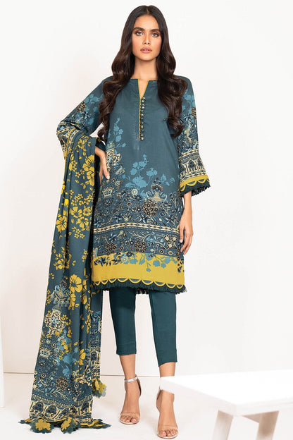 Alkaram - 3 Pc Printed Lawn Suit With Printed Dupatta