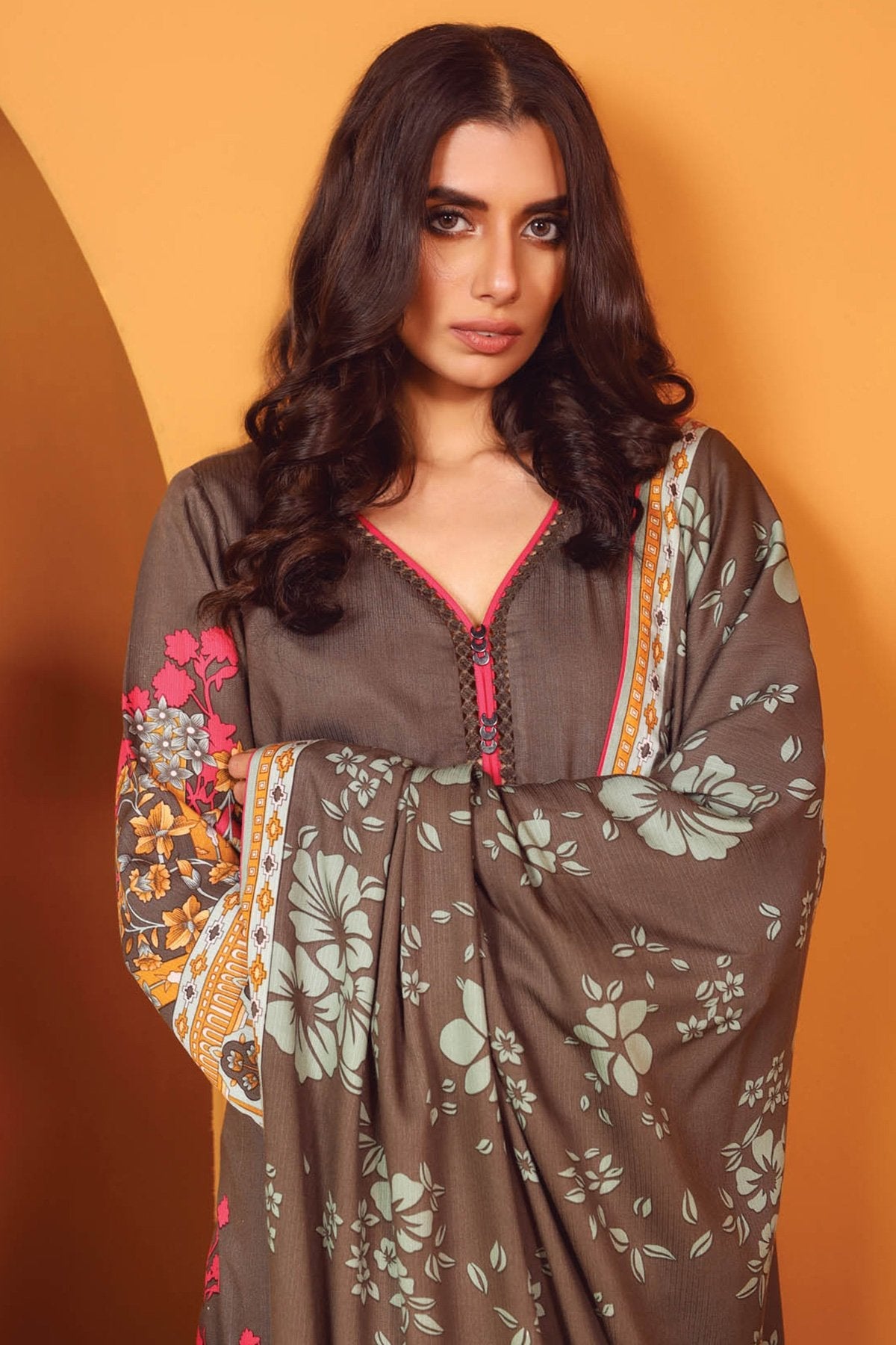 Alkaram - 3 Pc Printed Lawn Suit With Printed Dupatta
