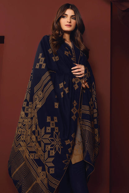 Alkaram - Three Piece Printed Plain Viscose Suit With Printed Plain Viscose Dupatta