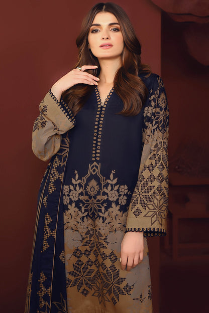 Alkaram - Three Piece Printed Plain Viscose Suit With Printed Plain Viscose Dupatta