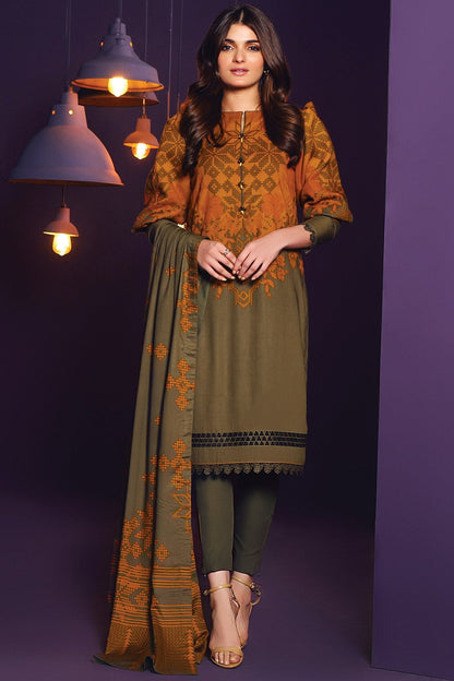 Alkaram - Three Piece Printed Plain Viscose Suit With Printed Plain Viscose Dupatta