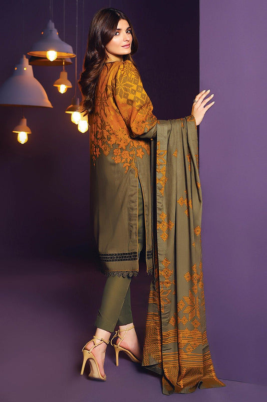 Alkaram - Three Piece Printed Plain Viscose Suit With Printed Plain Viscose Dupatta