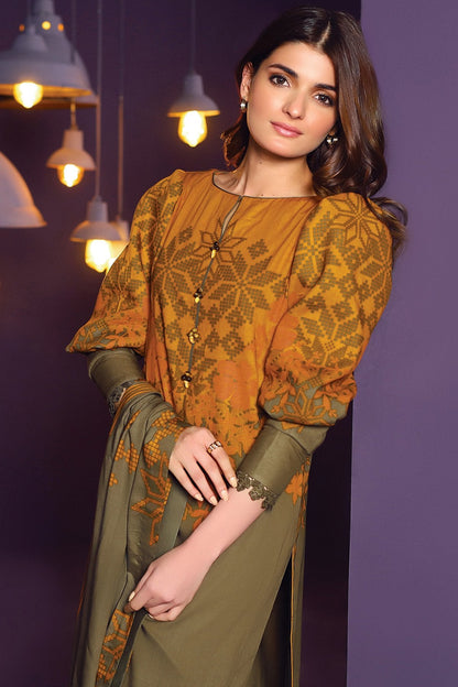 Alkaram - Three Piece Printed Plain Viscose Suit With Printed Plain Viscose Dupatta