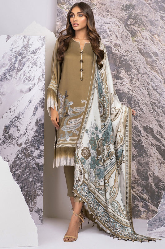 3 Pc Embroidered Cotail Viscose Suit With Cotail Viscose Dupatta