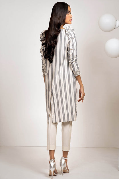 Alkaram - Two Piece Embroidered Yarn Dyed Suit With Dyed Cambric Trousers