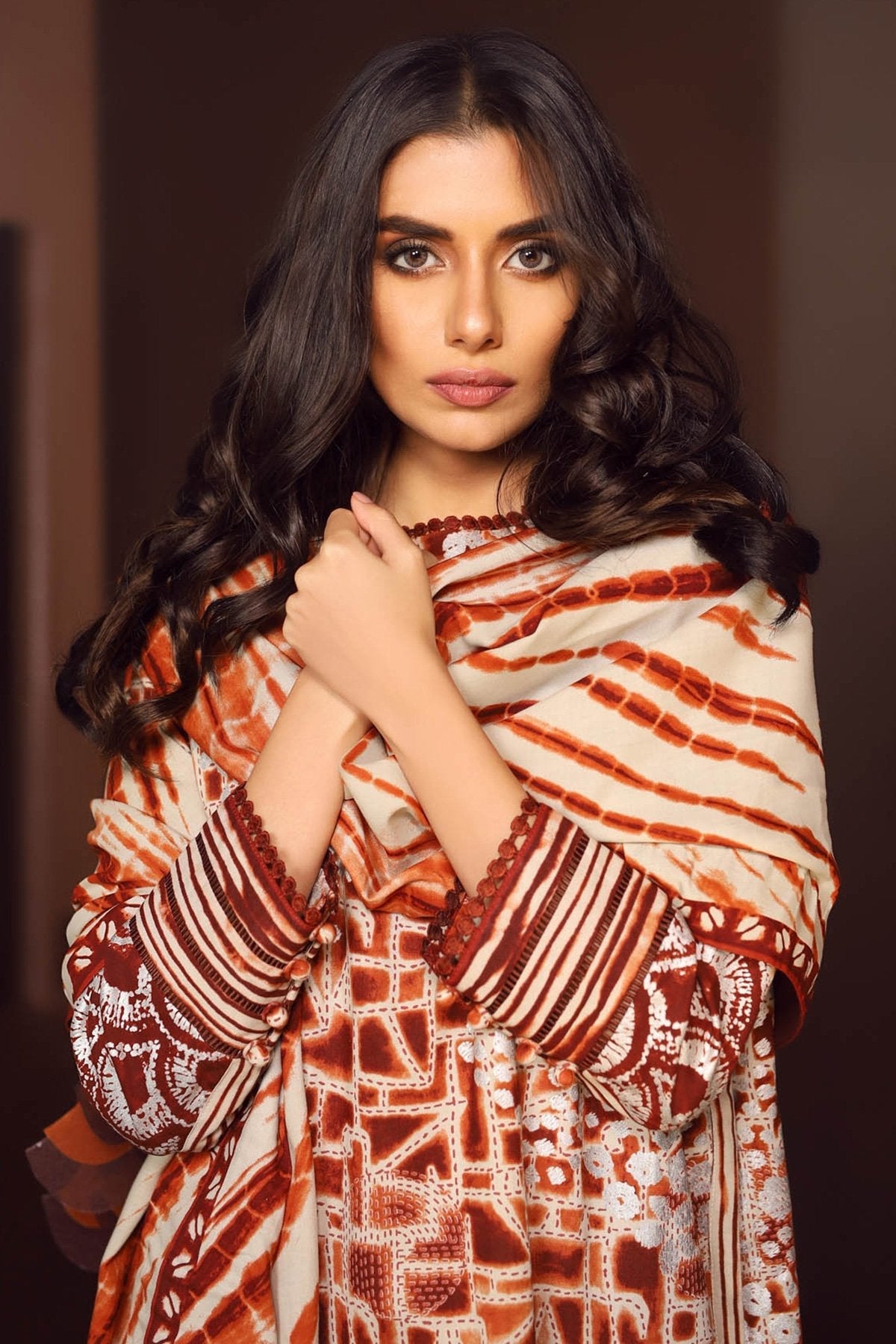 Alkaram - Two Piece Printed Plain Viscose Suit With Printed Plain Viscose Dupatta