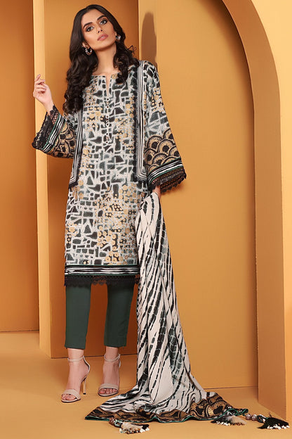Alkaram - Two Piece Printed Plain Viscose Suit With Printed Plain Viscose Dupatta