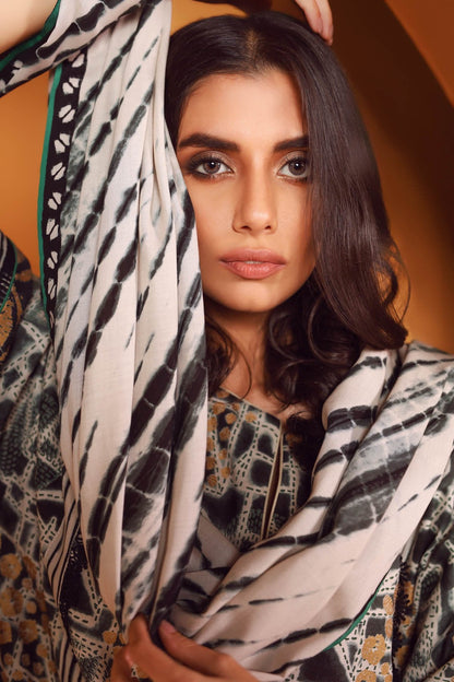 Alkaram - Two Piece Printed Plain Viscose Suit With Printed Plain Viscose Dupatta