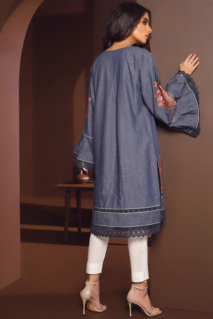 Alkaram - One Piece Embroidered Denim Shirt