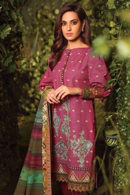 Alkaram - Three Piece Emboidered Khaddar Suit With Printed Khaddar Dupatta