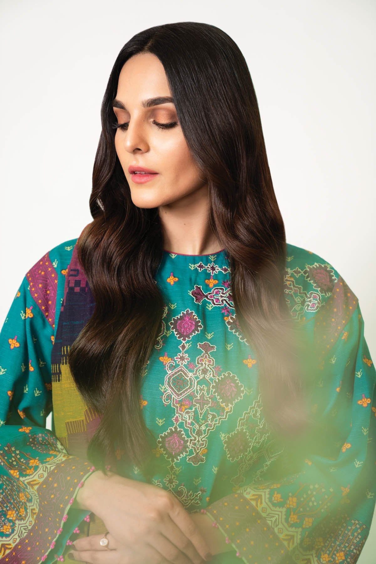 Alkaram - Three Piece Emboidered Khaddar Suit With Printed Khaddar Dupatta