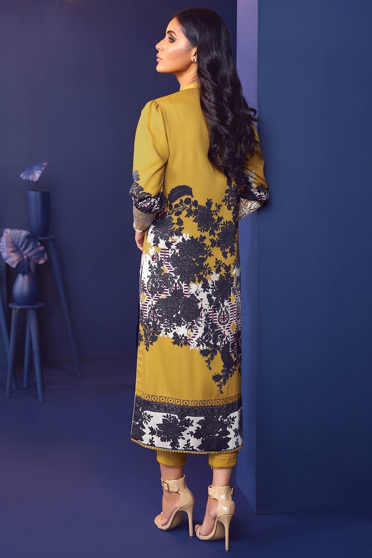 Alkaram - Two Piece Embroidered Cottail Suit With Dyed Cottail Trousers
