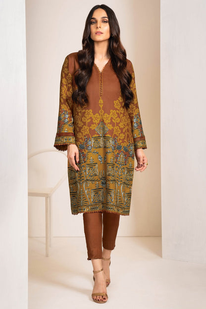 Alkaram - Two Piece Printed Twill Suit With Dyed Twill Viscose Trousers