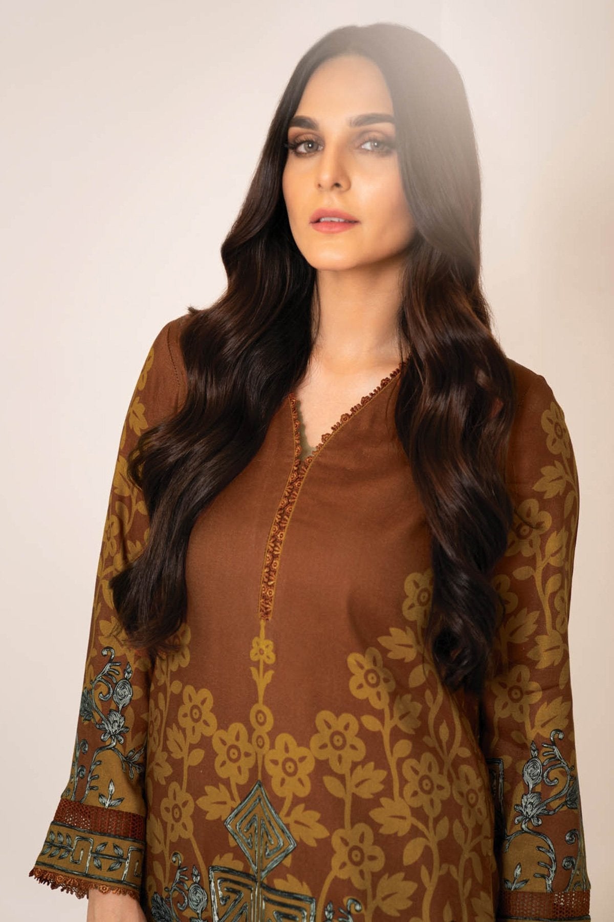 Alkaram - Two Piece Printed Twill Suit With Dyed Twill Viscose Trousers