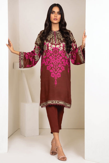 Alkaram - Two Piece Printed Twill Suit With Dyed Twill Viscose Trousers