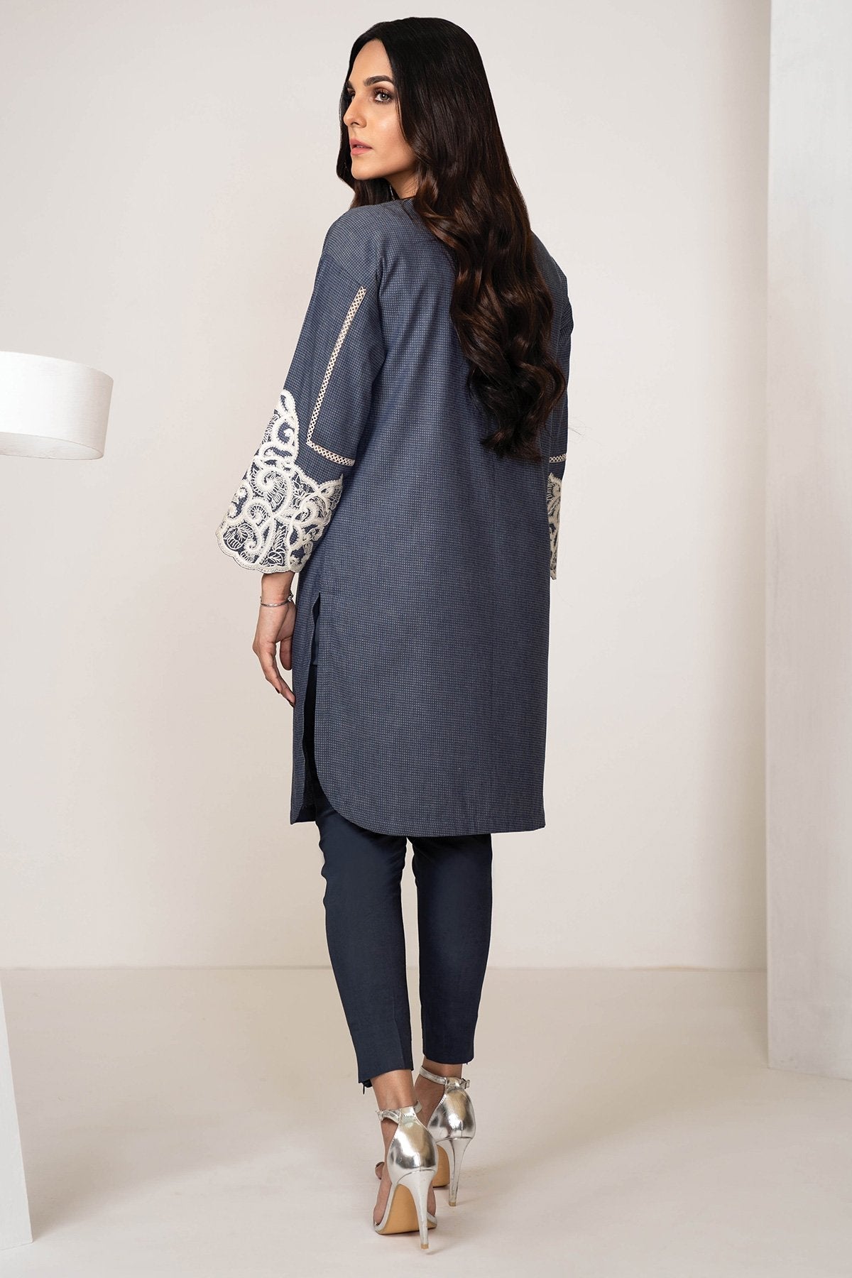 Alkaram - One Piece Embroidered Denim Shirt
