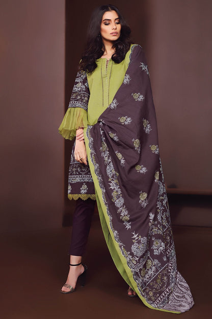 Alkaram - 3 Pc Printed Lawn Suit With Printed Dupatta